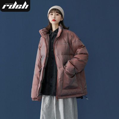 55131/瑞帝驰秋冬纯棉服女2021新款学生韩版宽松外套大码工装面包服棉衣
