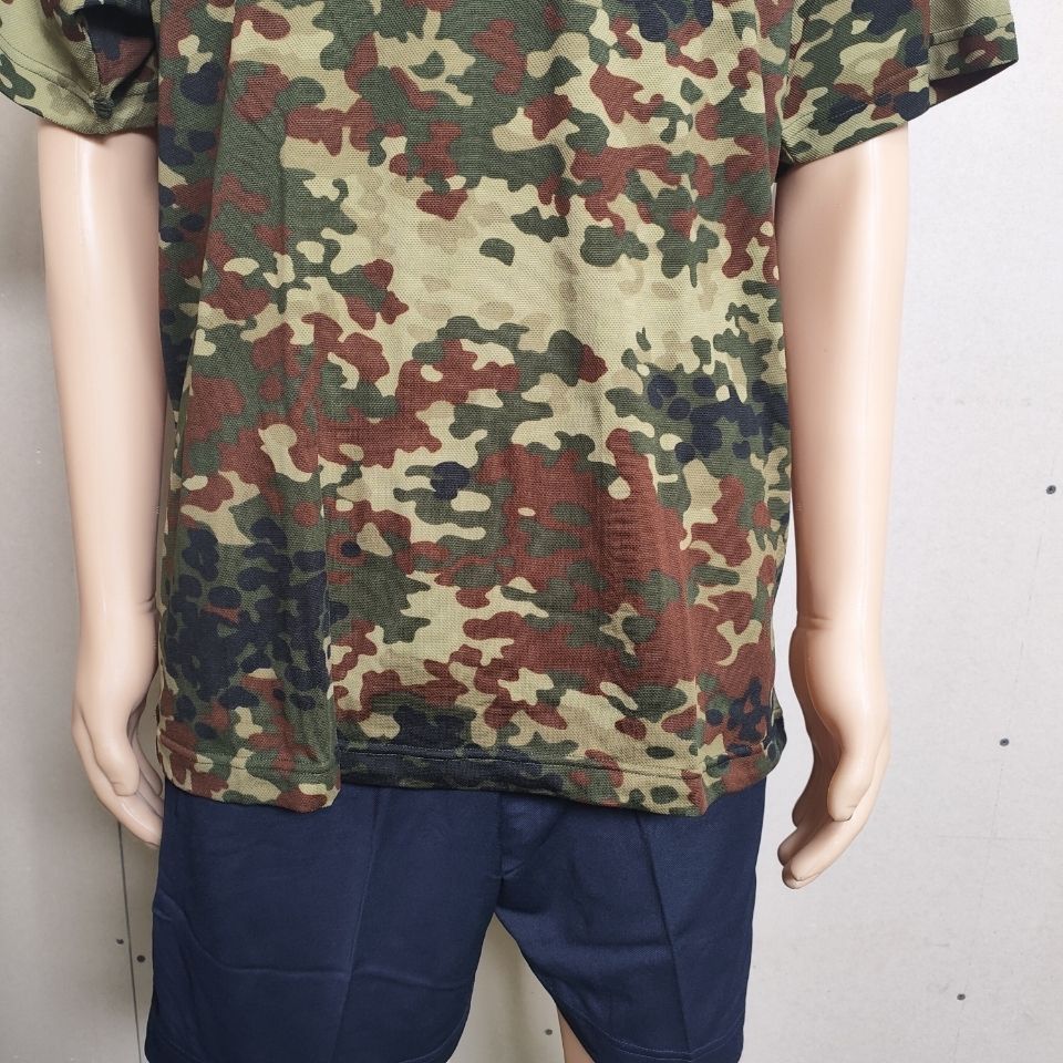 01迷彩体能服 老式迷彩速干透气体能服 迷彩短袖汗衫蓝色短裤