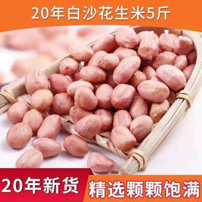 75113/20年新货花生米特价无壳白沙花生米新鲜粉红皮生花生批发250g5斤
