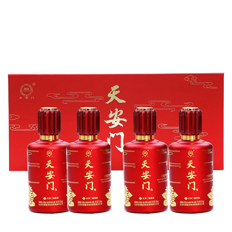 华都 天安门酒 (庆典红)礼盒装 53度 4*125ml 酱香型白酒