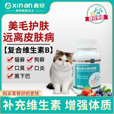 物复合维生素b胶囊猫癣狗狗口炎幼猫咪掉毛犬用皮肤病修复100粒