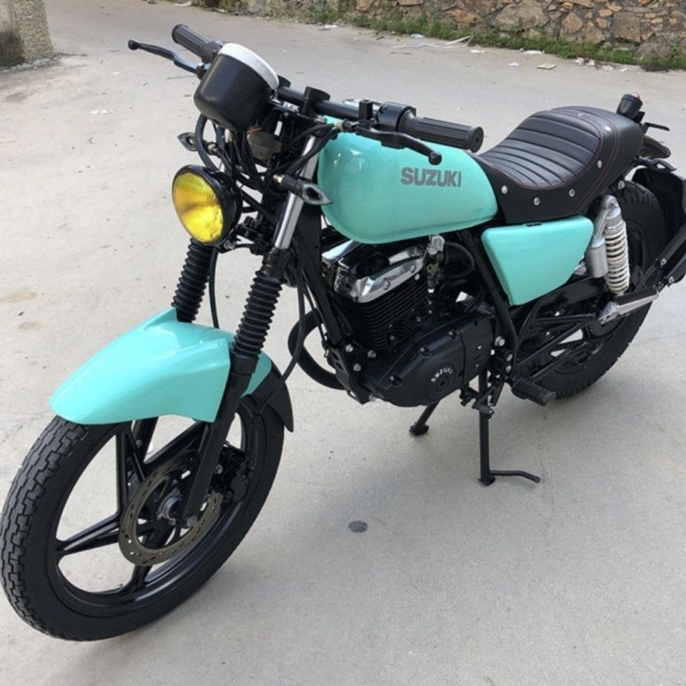 原装铃木太子车125cc男装跨骑式复古改装燃油代步越野山地摩托车