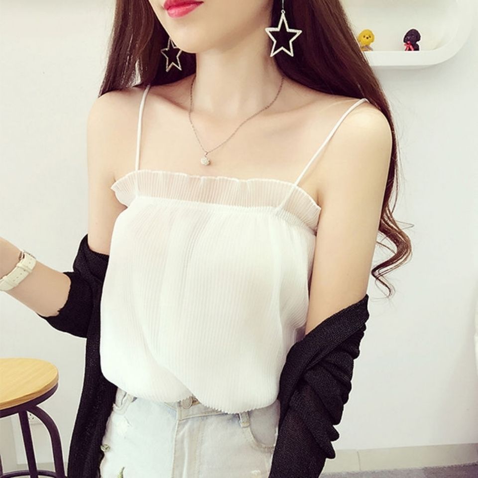 Oversized fat mm300 catties chiffon sexy camisole female summer outerwear loose strapless sleeveless inner top