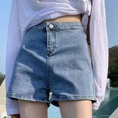 55400/【特价牛仔短裤女】2021新款夏季韩版百搭高腰显瘦热裤卷边热裤【8月26日发完】