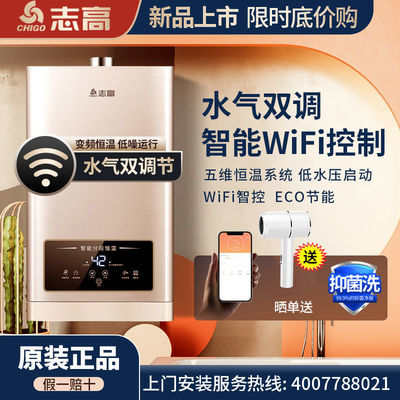 74839/志高燃气热水器天然气热水器家用洗澡水气双调液化气12/16升10升