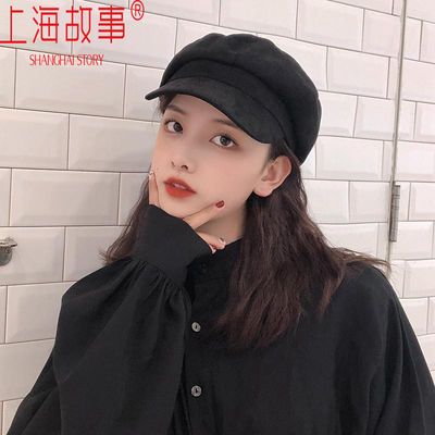 66127/ins八角帽女秋冬贝雷帽韩版百搭英伦复古报童蓓蕾帽子女网红款潮