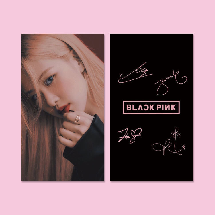 blackpink原创签名四张小卡lisa金智妮朴彩英金智秀周边收藏卡