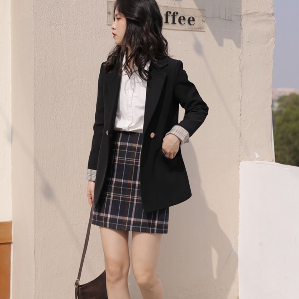 2023 Spring and Autumn New Suit Jacket Mid-length Women's Simple British Temperament Small Suit