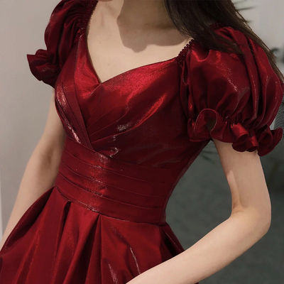 70249/敬酒服新娘2021新款订婚结婚回门答谢宴小个子晚礼服女平时可穿夏