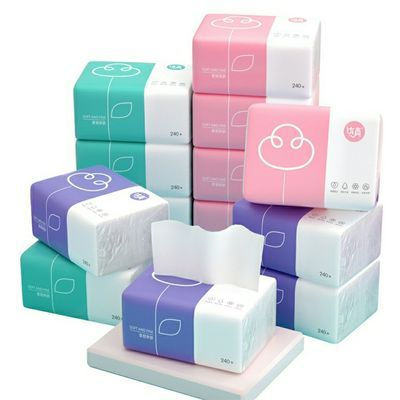 78978/植护 优真 原生木浆抽纸 40包整箱纸巾4层压花 餐巾纸 家用卫生纸