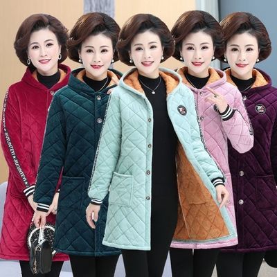 132781/2021棉服女冬季加绒加厚女罩衣成人厨房防油裙大码棉服外套妈妈装