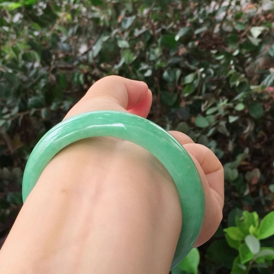 直播缅甸翡翠处理翡翠手镯冰糯种飘花紫罗兰春彩紫色女贵妃镯吊坠