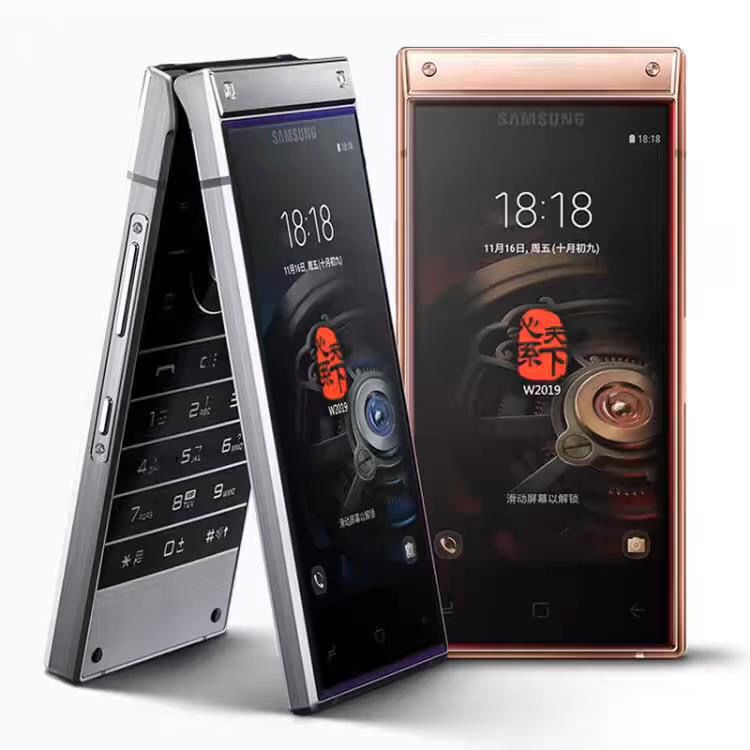 二手三星w2019全网通4g 国行原装正品智能商务翻盖双屏w2018手机