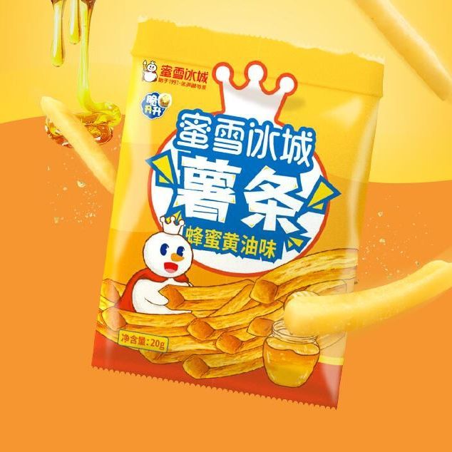 蜜雪冰城薯条x脆升升联名雪王魔法铺蜂蜜黄油味薯条膨化香脆薯新