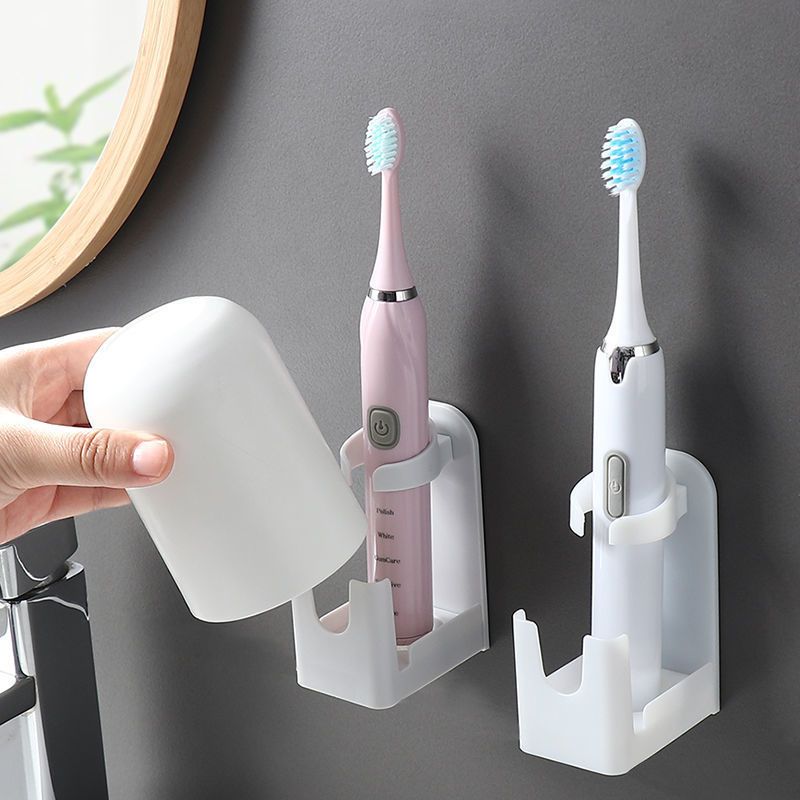 电动牙刷收纳刷牙杯卫生间挂墙式牙具免打孔牙刷挂架壁挂式粘贴