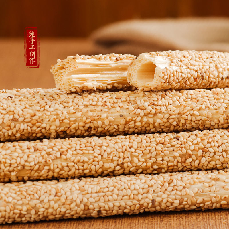 纯手工麻糖芝麻糖棍麦芽糖酥糖老式糖棍灶糖麻杆包邮【2月21日发完】