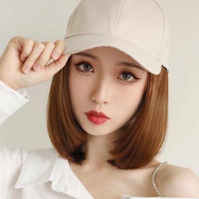 假发帽子女夏短发带一体帽头时尚头春夏甜美可爱女孩【3月21日发完】