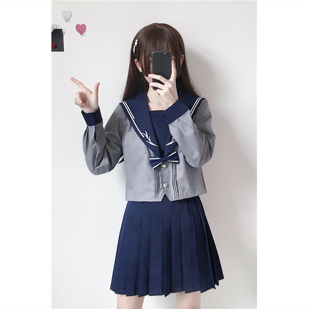 日系可爱甜美正统柳叶风情jk制服学院风水手服春秋学生装班服校服
