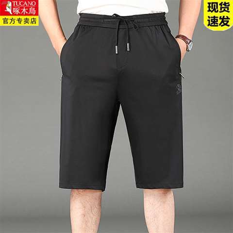 175585-啄木鸟七分裤男夏季夏天爸爸裤子薄款冰丝裤短裤速干透气男裤外穿-详情图