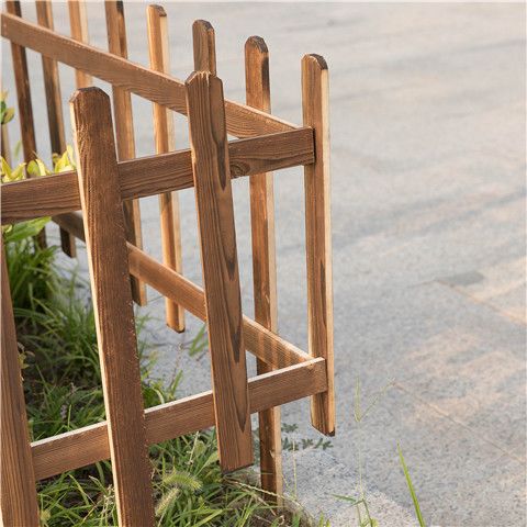 户外实木栅栏护栏装饰花园围栏室外庭院栏栅碳化防腐木花坛小篱笆