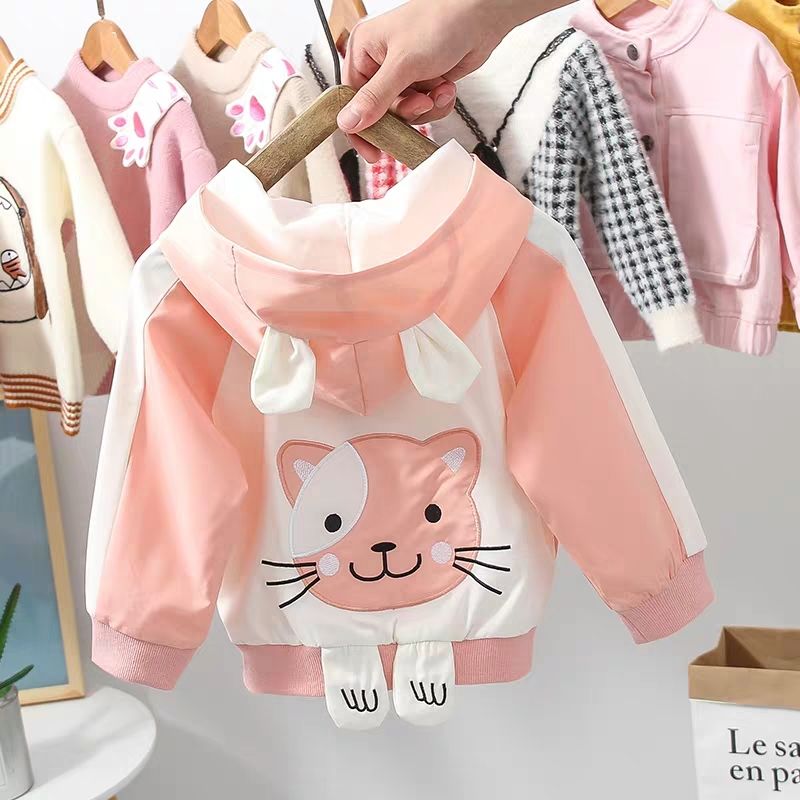 Children's coat spring and autumn girls cardigan thin girls autumn windbreaker 2020 new style foreign Princess