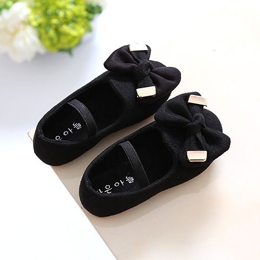 Spring and autumn children's shoes girls' single shoes princess shoes children's shoes soft soles bowknot baby's shoes girls' peas shoes