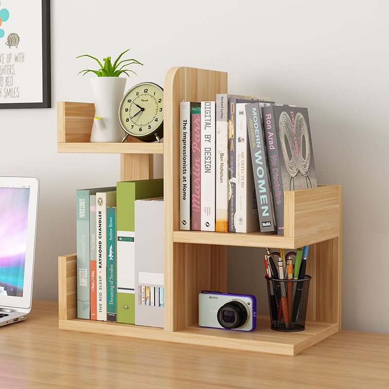 Creative small bookshelf desktop, office, home desk shelf, student simple bookcase, multi-layer large space storage shelf