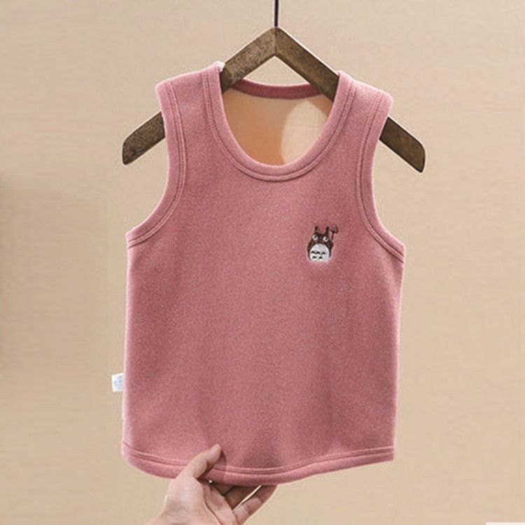 Children's Vest winter Plush thickened boys and girls spring and autumn 2020 new baby's bottoming thermal vest worn in winter