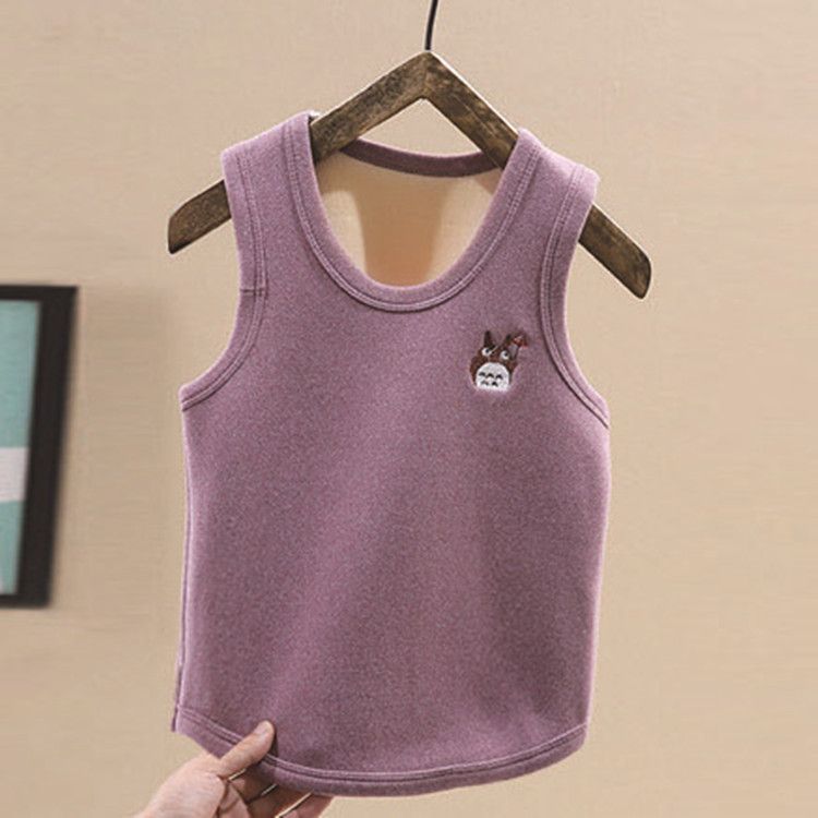 Children's Vest winter Plush thickened boys and girls spring and autumn 2020 new baby's bottoming thermal vest worn in winter