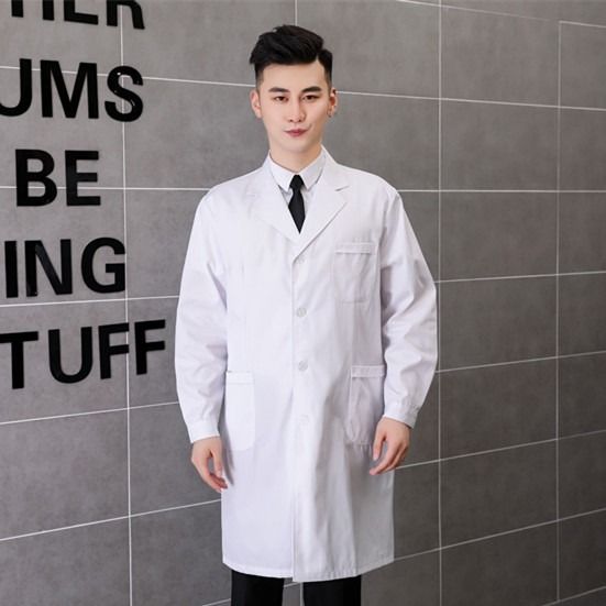 白大褂长袖医生服男半袖大衣实验服大学生化学实验室护士短袖工作
