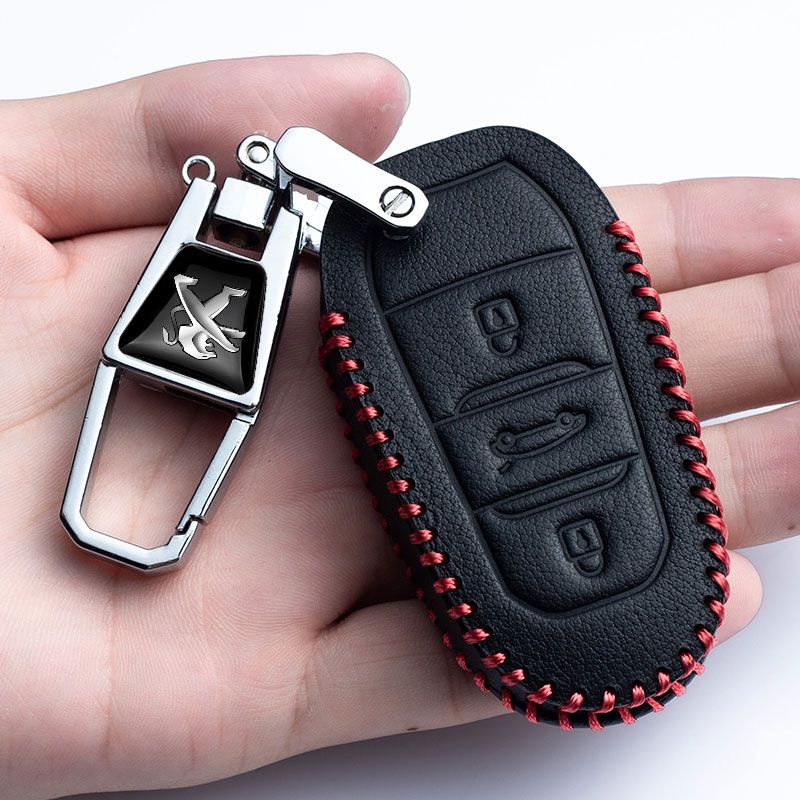 Dongfeng Peugeot key pack new 308 2008 3008 408 301 logo special car key case leather