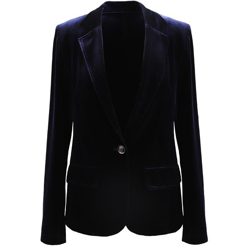 金丝绒小西装外套女2020春秋新款时尚休闲显瘦短款西服洋气上衣女