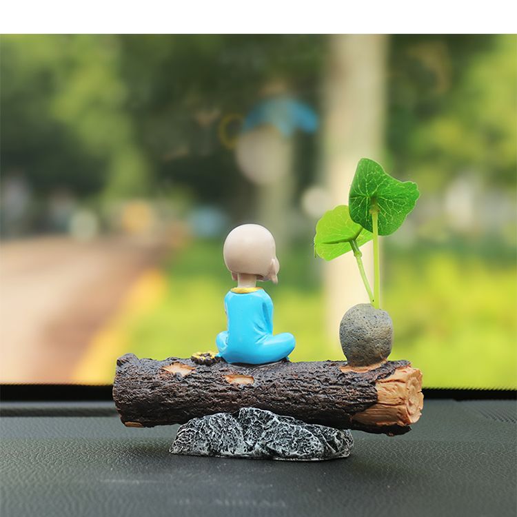 75679-创意小和尚临时停车牌移车电话号码牌车内装饰高档挪车牌汽车用品-详情图