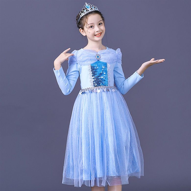 Super foreign style children sequins Princess Dress little girl lace dress