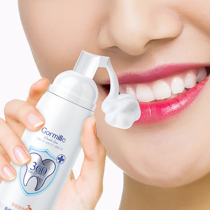 [a bottle of ten toothpaste] tooth cleaning mousse teeth whitening to remove yellow teeth stains bad breath fresh breath to remove tartar