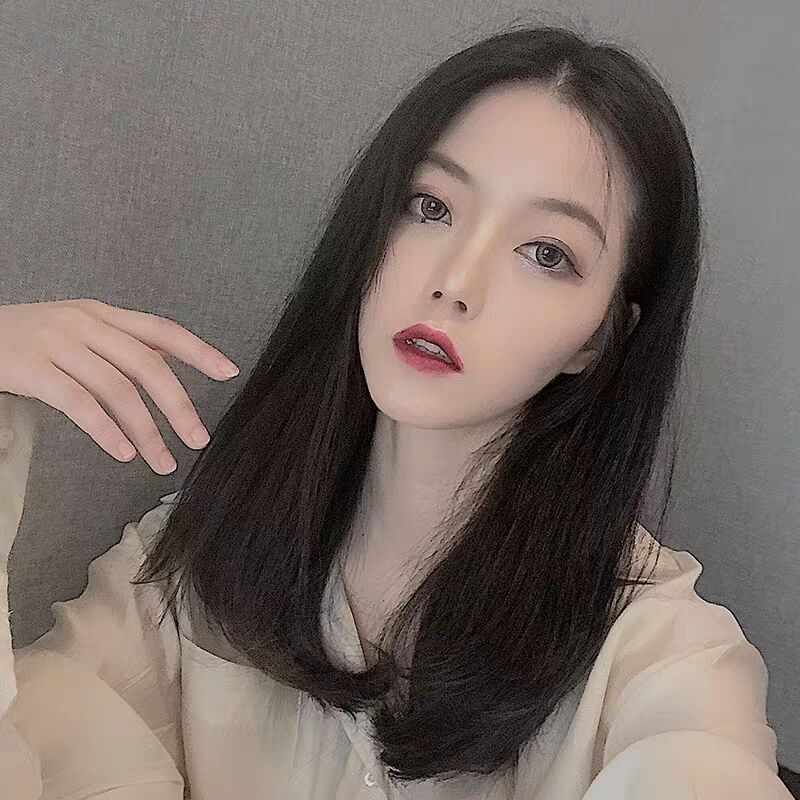 网红假发女生中长发中分无刘海齐肩锁骨蓬松自然气质修脸全头发型