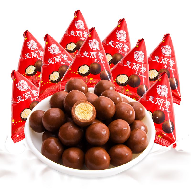 梁丰麦丽素巧克力500克散装三角包结婚庆喜糖果年货休闲零食品