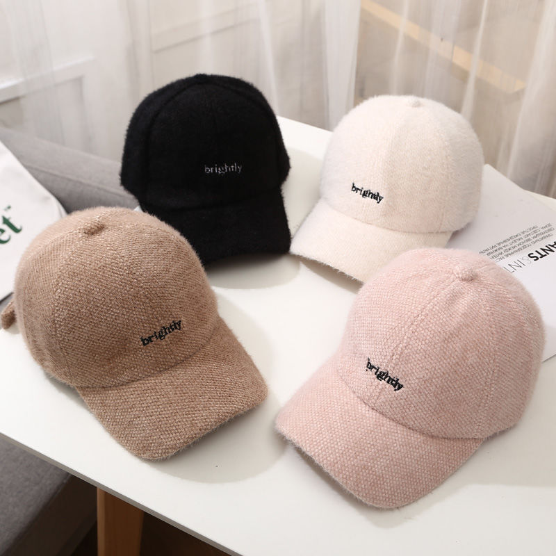 Autumn and winter hat children's Korean version students' baseball cap casual warm thickened cap letter embroidered hat