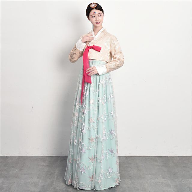 朝鲜服族服装女士韩服少数民族鲜族服改良公主舞蹈演出服春秋裙子