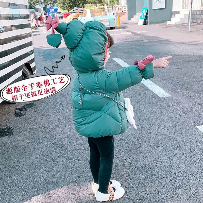 Baby girl's cotton-padded coat, children's winter clothing, 0 to 5-year-old girl's stylish thickened coat, baby winter cotton-padded jacket, children's cotton-padded coat