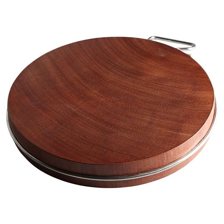 厨帮宝进口铁木砧板菜板实木家用切菜板厨房案板圆形砧板整木菜墩