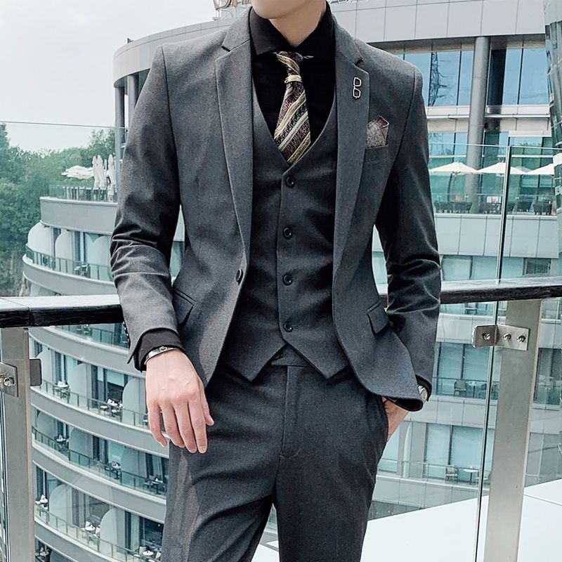 Spring and autumn new style breathable small suit men's slim fit Korean fashion suit men's casual coat youth three piece suit