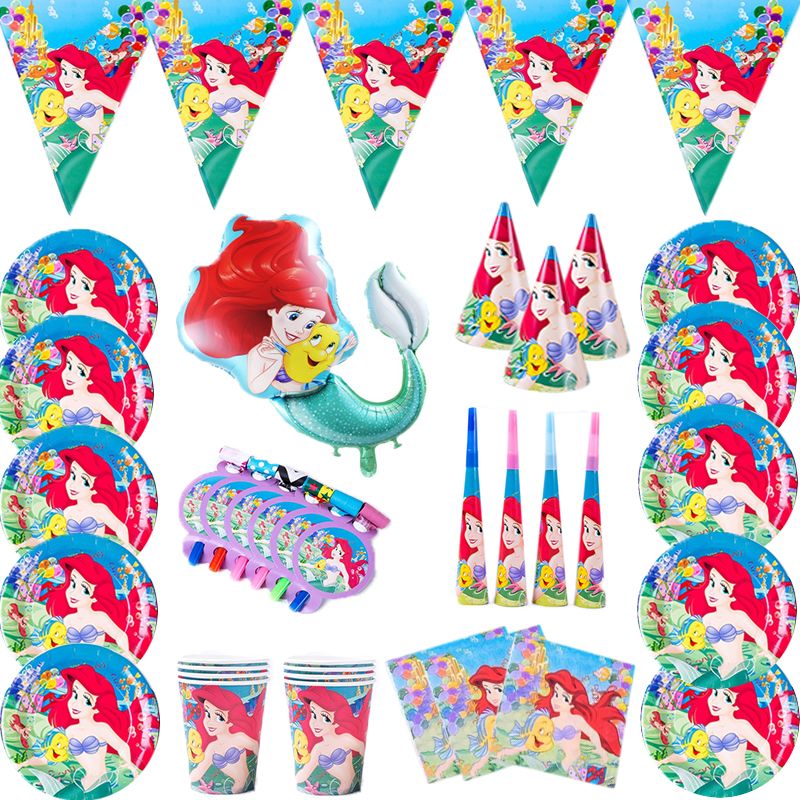 little mermaid baby girl birthday party decoration cartoon m