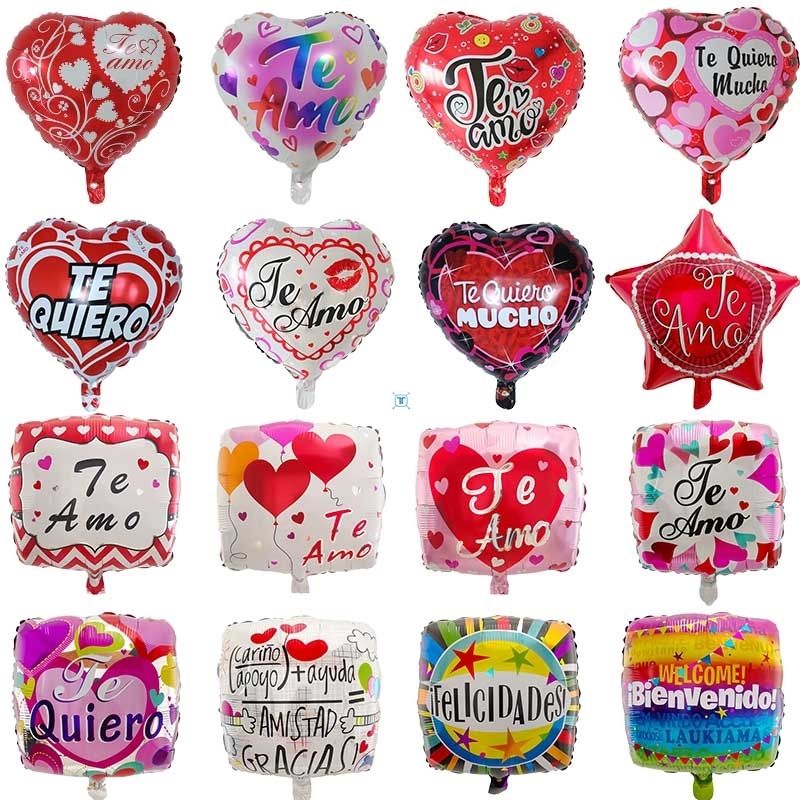 10pcs 18inch spanish balloon i love you heart te amo foil