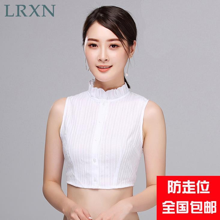 韓版娃娃假領女襯衫假領子棉料襯衣秋冬季白色高領毛衣裝飾假衣領