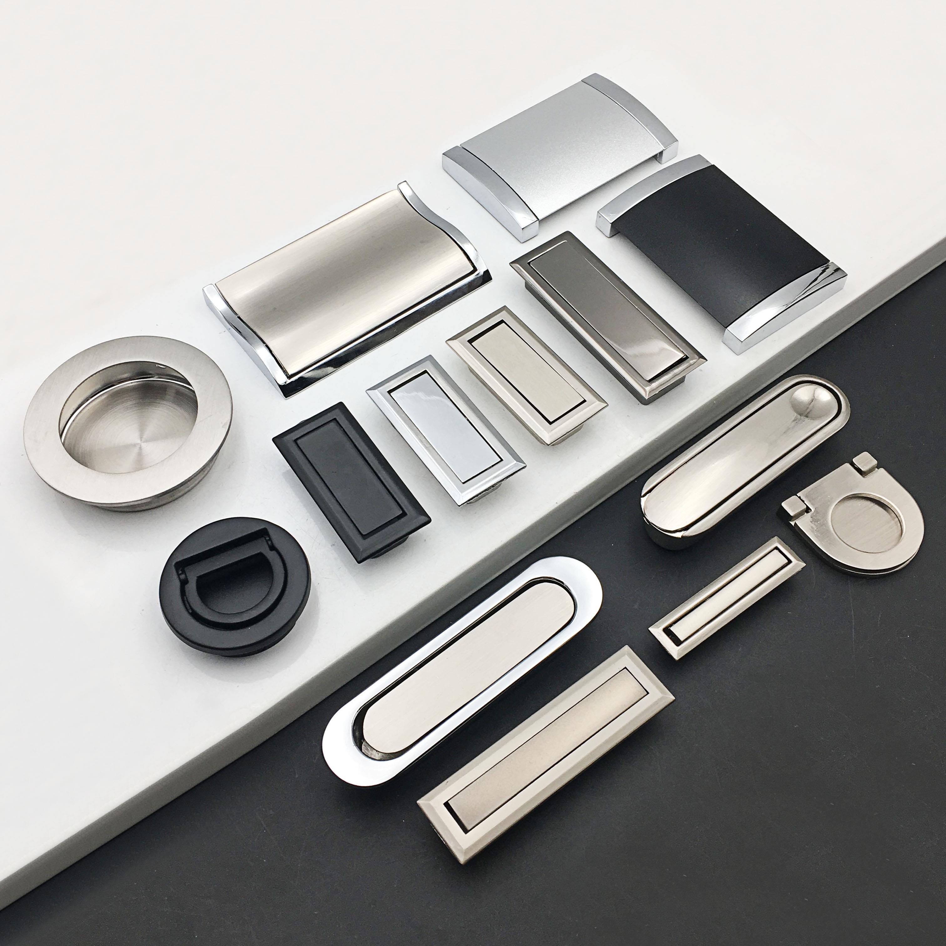 榻榻米暗藏隐形抽屉拉手嵌入式柜门橱柜门把手现代简约衣柜门拉手_双