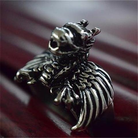 Domineering Men's Ring, Vintage Punk Style Titanium Steel With Dragon Totem, Japanese And Korean Version Ring_voghion.com