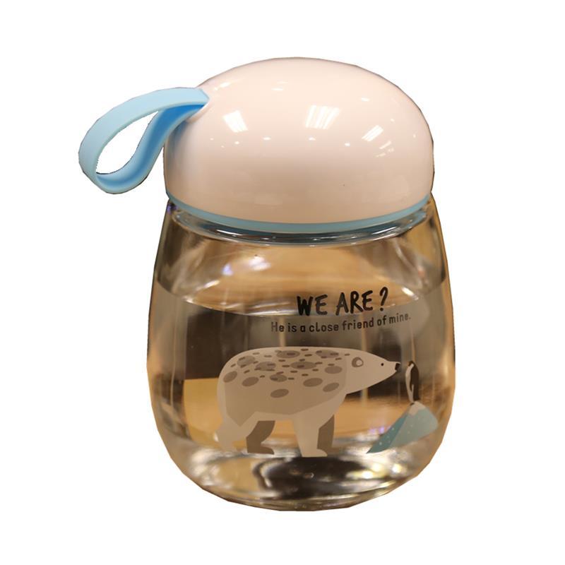 Cute water cup portable glass mini cute polar bear penguin cartoon handy cup fresh student male and female cup