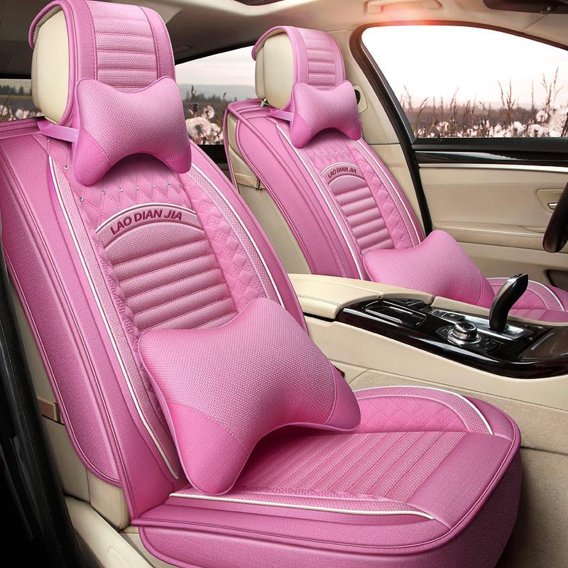 汽车座套四季通用日产尼桑轩逸奇骏逍客天籁简易半包布艺亚麻坐垫