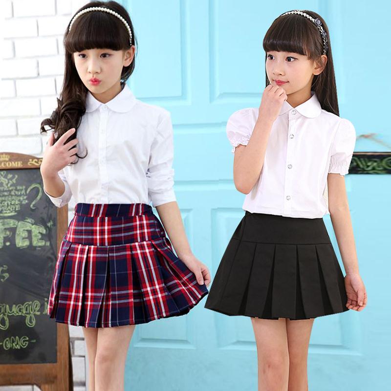 學院女童半身裙中大兒童格子半身裙夏英倫小學生校服百褶短裙演出